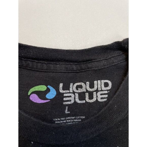 Liquid Blue Pink Floyd Graphic T-shirt Women Medium Black Music - Picture 5 of 6